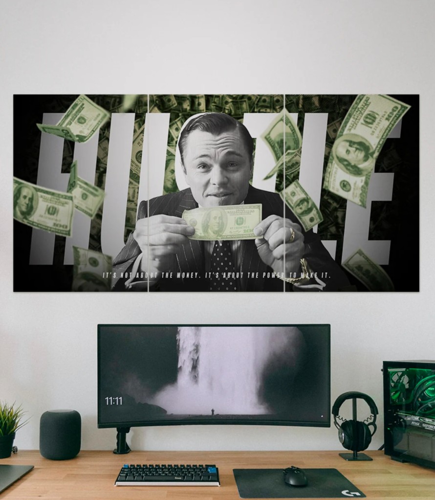 Hustle | Wolf of Wall Street | 3 Set Metal Poster